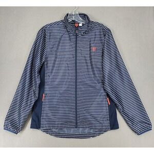 Ariat Ideal Windbreaker Jacket Blue Striped Womens M Full Zip Packable Layer